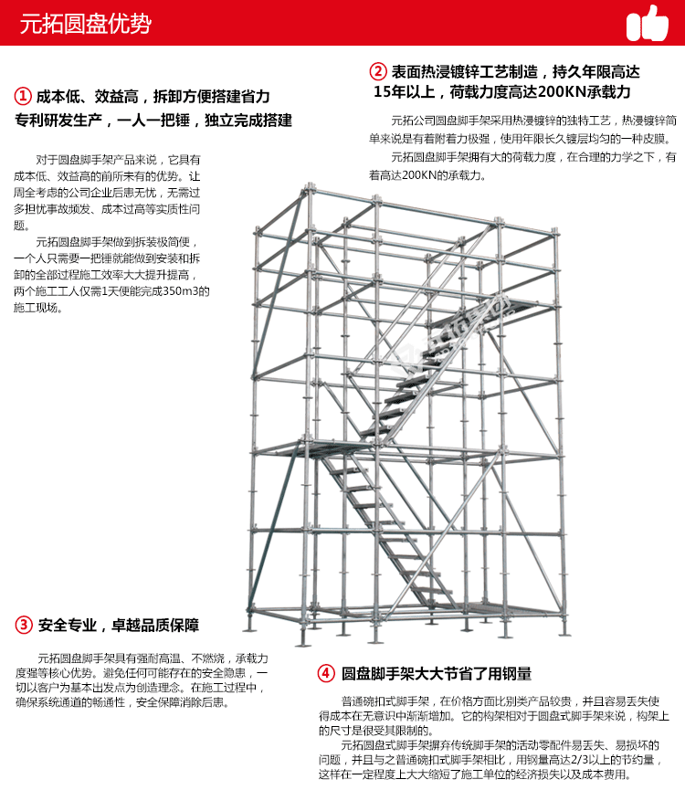 盤(pán)扣式腳手架 菊花盤(pán)腳手架產(chǎn)品特點(diǎn)及優(yōu)勢(shì)